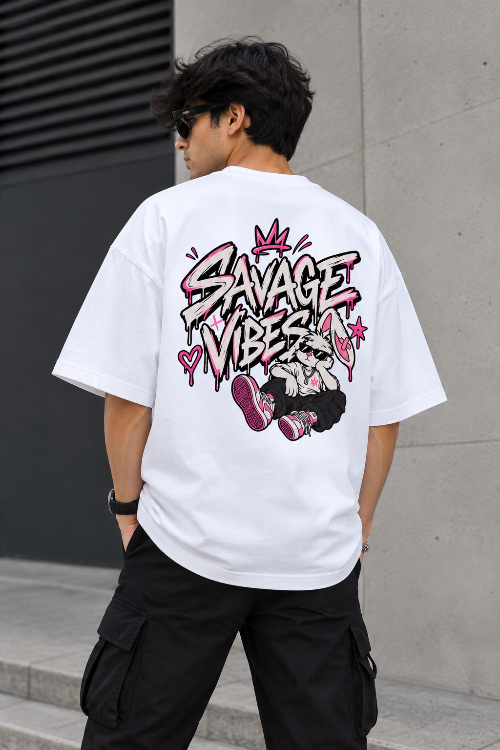 Savage Vibes Oversized Graphic T-Shirt