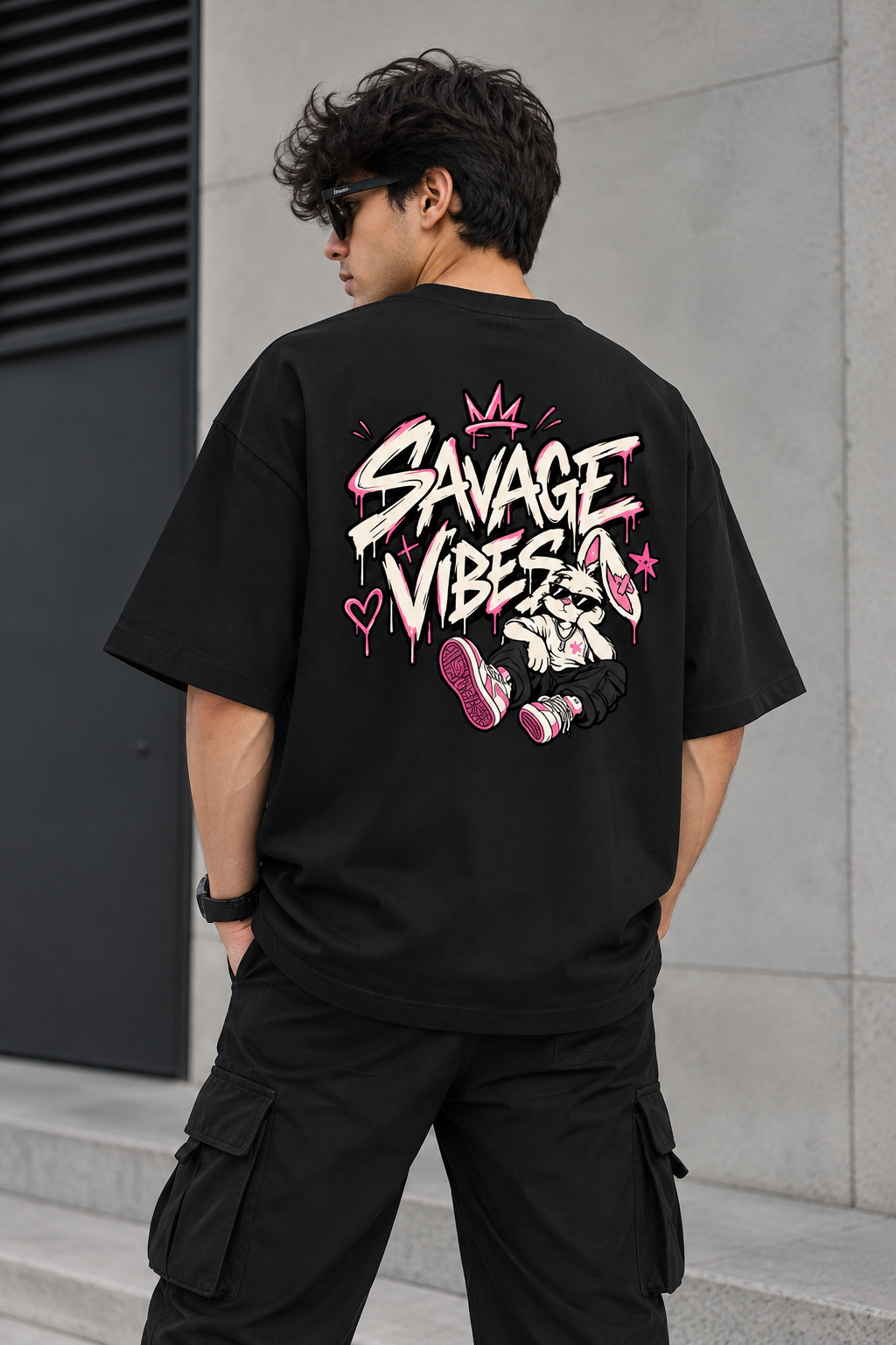 Savage Vibes Oversized Graphic T-Shirt