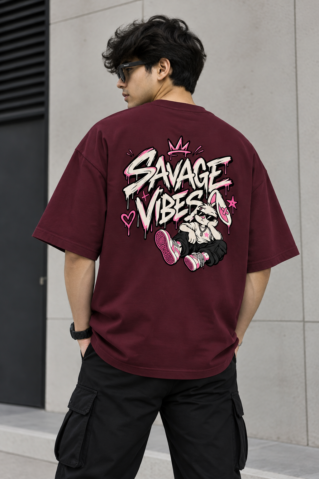 Savage Vibes Oversized Graphic T-Shirt