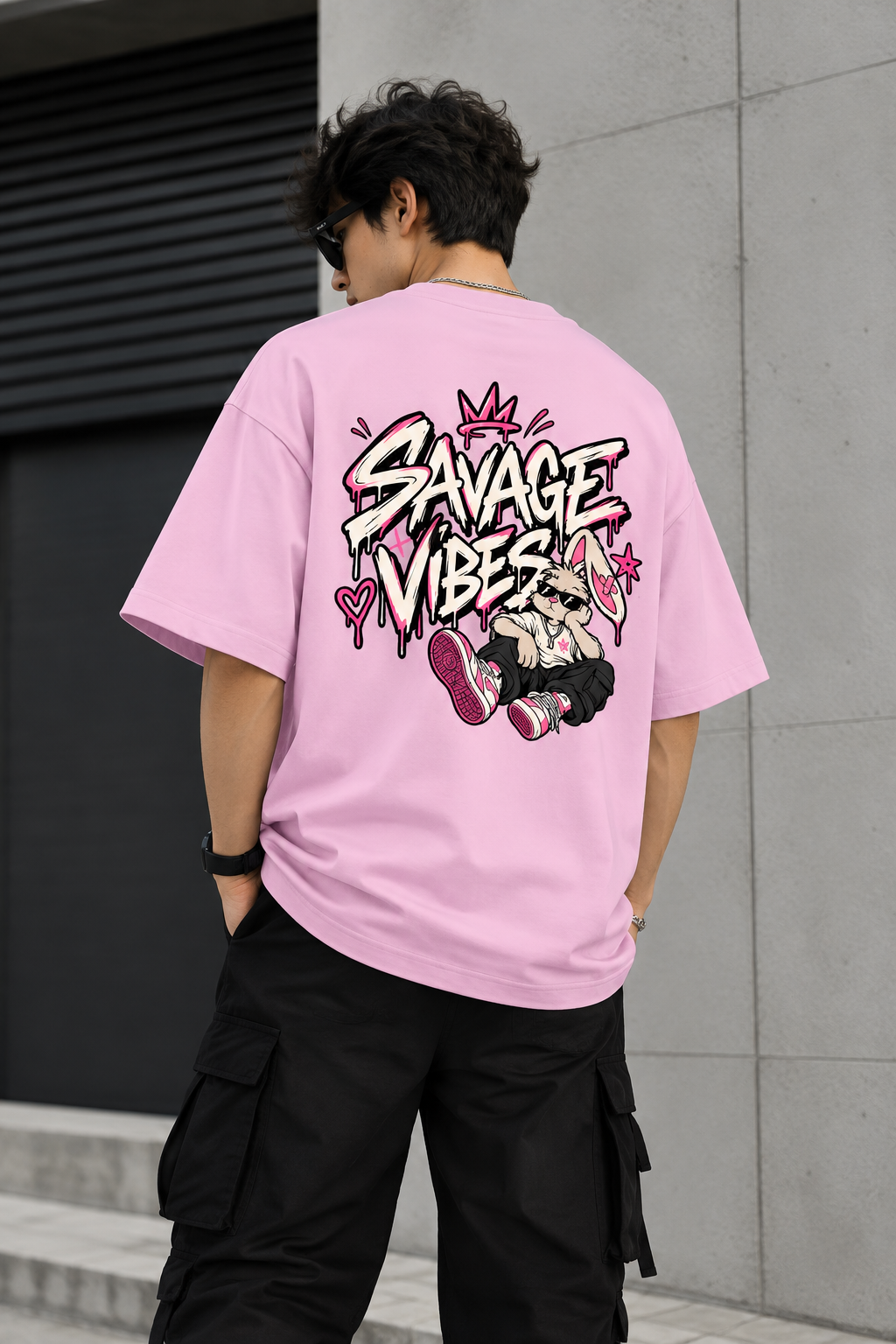 Savage Vibes Oversized Graphic T-Shirt