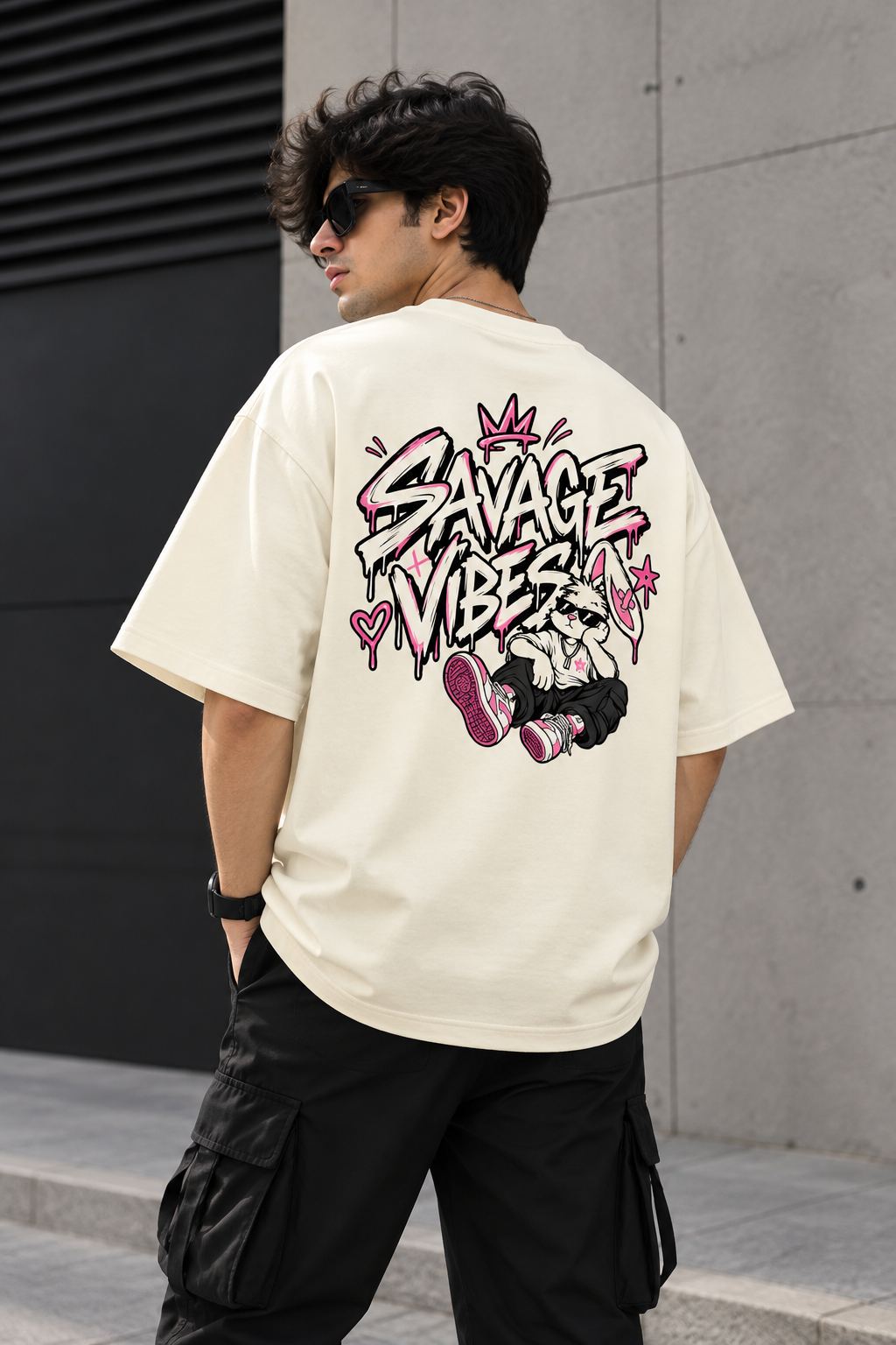 Savage Vibes Oversized Graphic T-Shirt