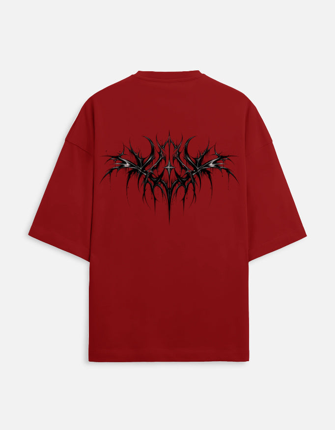 Tribal graphic oversized 260 GSM unisex streetwear T-shirt with back print