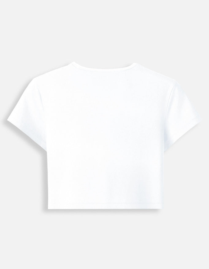 Darebite white Kalesh Magnet white baby tee with Hindi graphic back