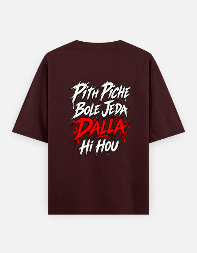 Darebite Pith Piche Bole Jeda Dalla Hi Hou brown unisex streetwear T-shirt back