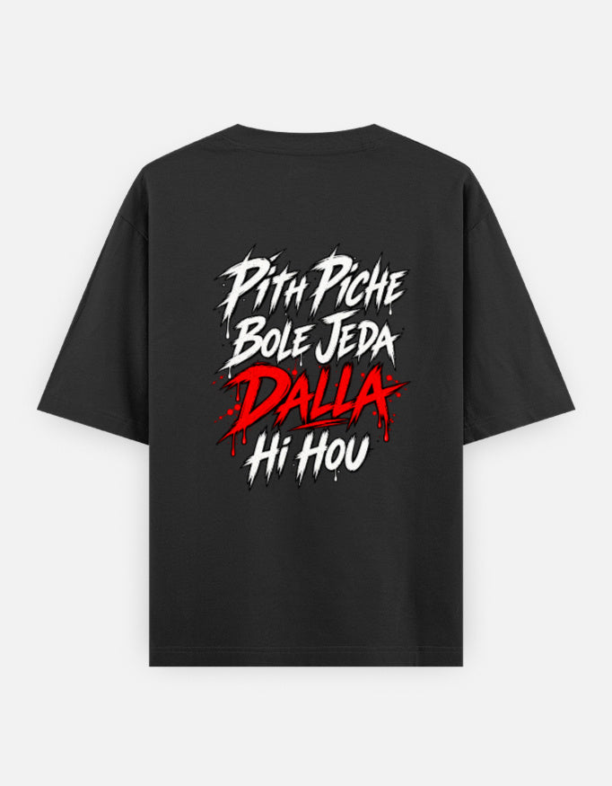 Darebite Pith Piche Bole Jeda Dalla Hi Hou black unisex streetwear T-shirt back