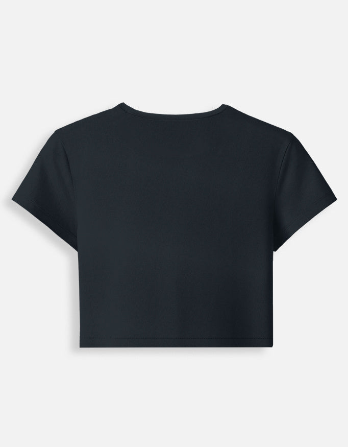 Darebite white Kalesh Magnet baby tee  navyblue with Hindi graphic back