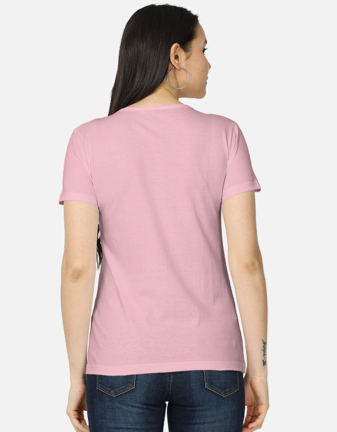 Darebite pink women's T-shirt with colorful Choose Kindness floral graphic print back