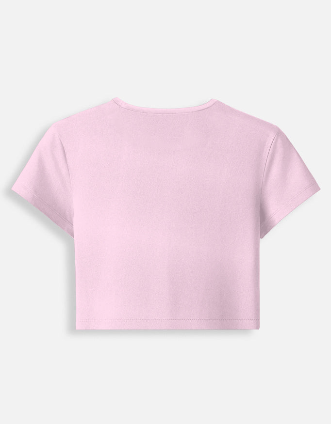 Darebite white Kalesh Magnet pink baby tee with Hindi graphic back