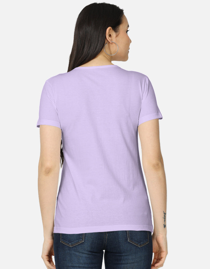 Darebite purple women's T-shirt with colorful Choose Kindness floral graphic print back