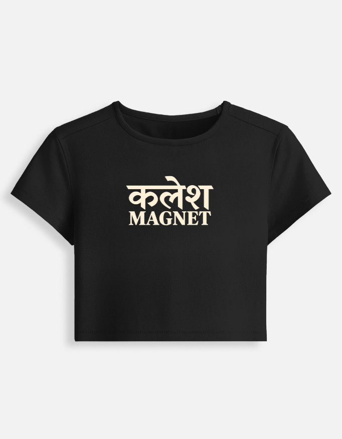 Darebite white Kalesh Magnet baby tee  black with Hindi graphic
