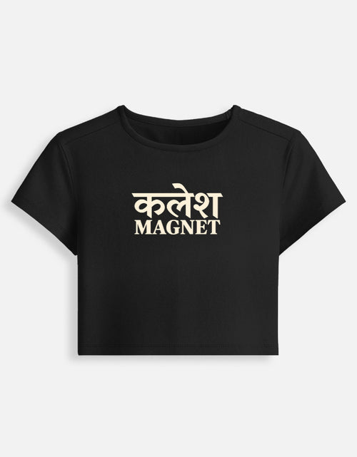 Darebite white Kalesh Magnet baby tee  black with Hindi graphic