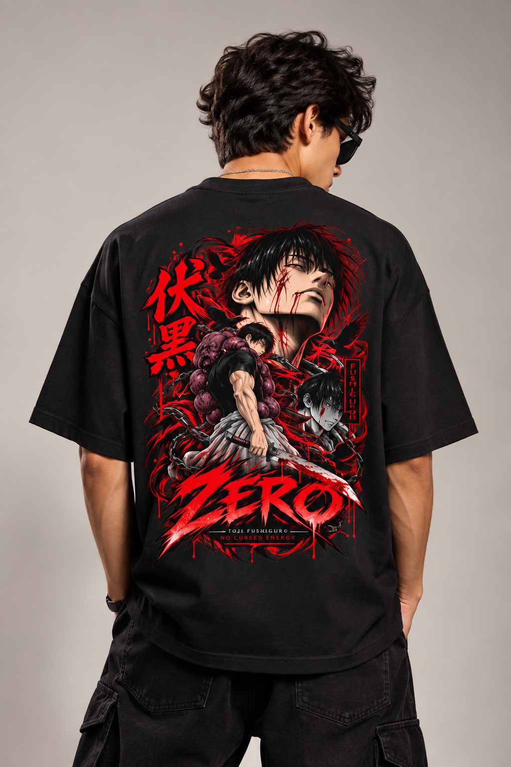 Toji Fushiguro Jujutsu Kaisen oversized anime graphic T-shirt
