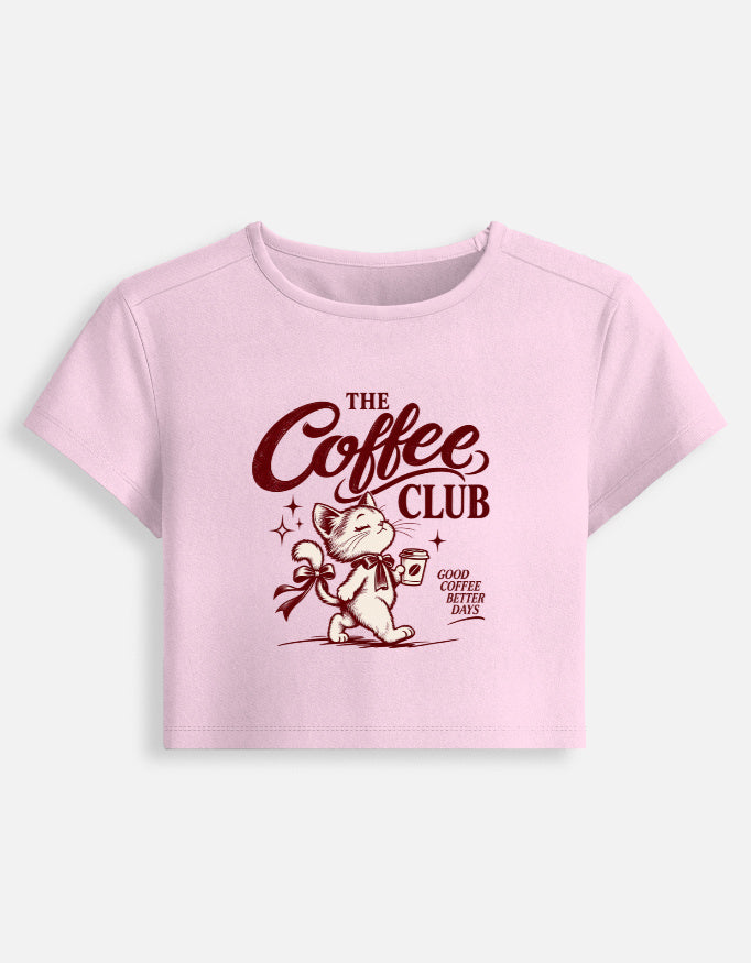 coffee club baby pink baby tee front look