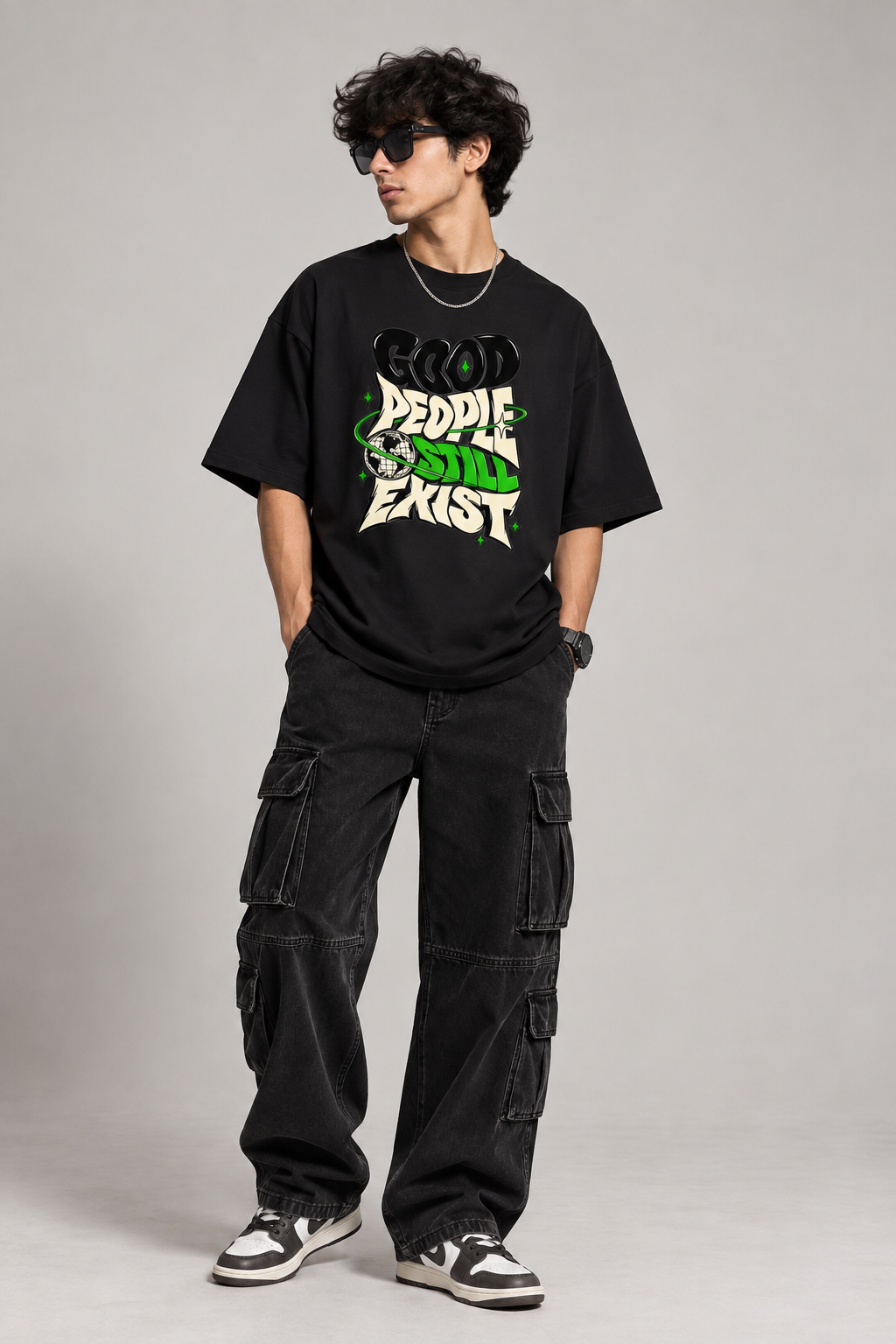 good people still exist model wearing front black