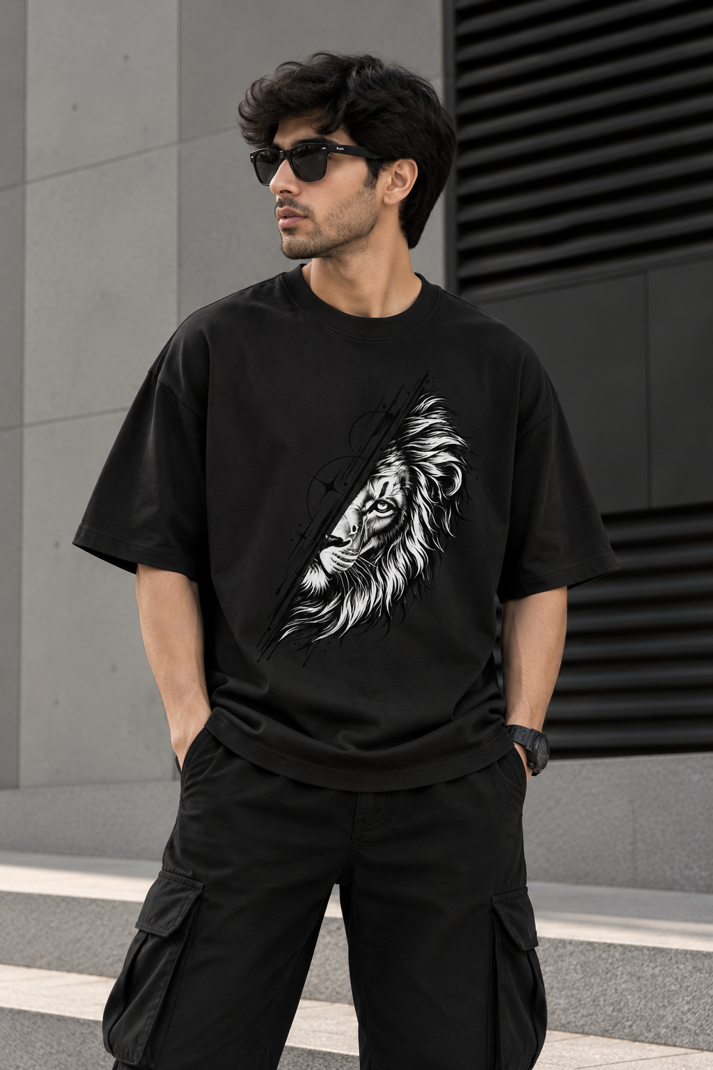 lion front black