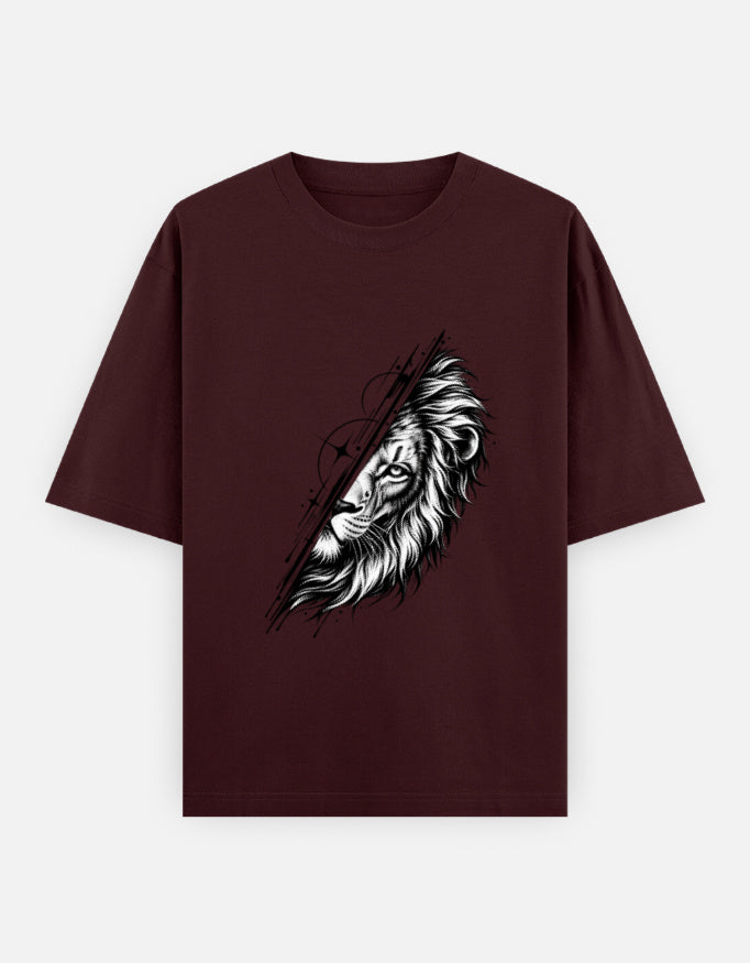 maroon lion face tshirt